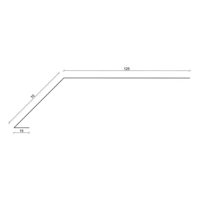 Querschnitt Traufblech 70 x 125 mm Querschnitt Traufblech 70 x 125 mm